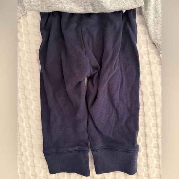 Hudson Baby Gray and Navy Football 3 Piece Set with Sneakers - Picture 3 of 4